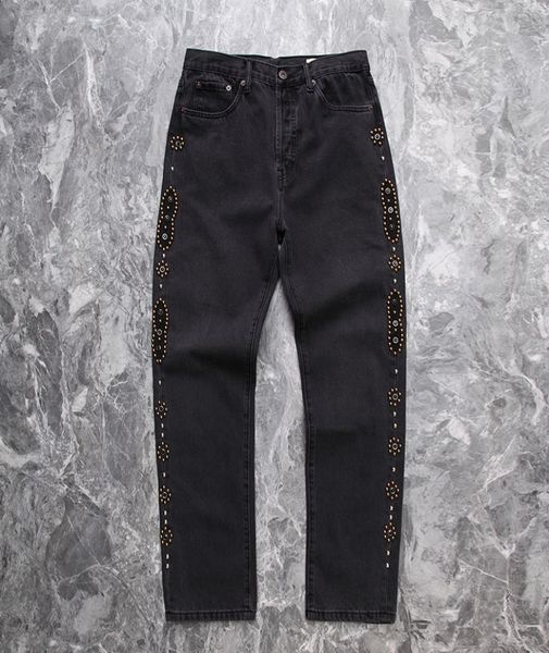 

plus size pants jeans rivet straight washed do old men women 1 quality loose jeans5939715, Black;brown