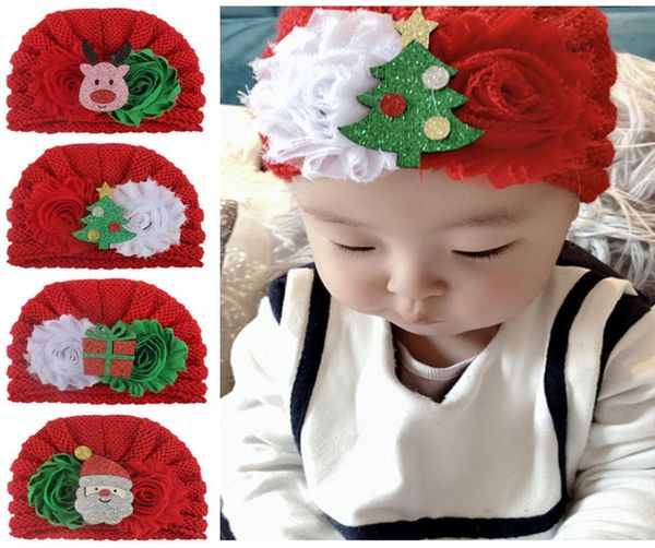 

baby girls christmas hats flower santa claus card caddice caps kids knitting hats boy winter caps 4m6t 077825260, Yellow