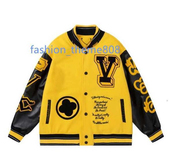 

men embroidery fashion oversized hip hop varsity baseball jacket leather sleeve hi street loose fit letterman coat outerwear, Black;brown