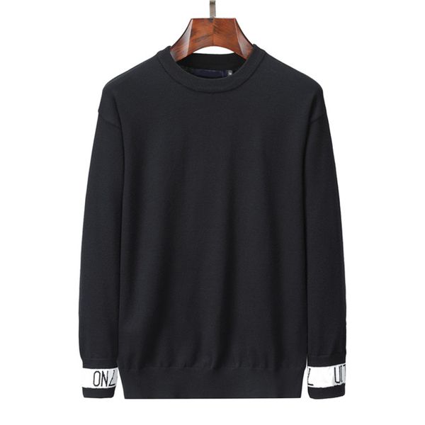 

high-grade sweater men loose autumn hoodie winter warm wear knitted men's sweater base#58, Black