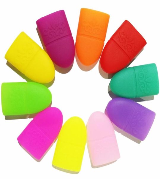 

10pc nail art tips uv gel polish remover wrap silicone elastic soak off cap clip manicure cleaning varnish tool reuseable finger8893195