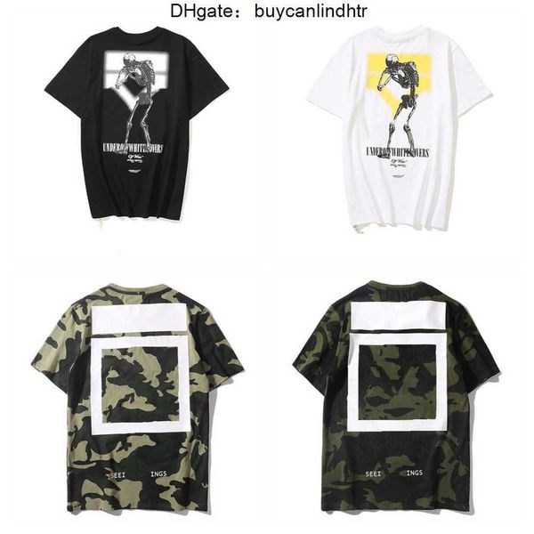 

coat off men's t-shirts offs white irregular arrow summer finger loose casual short sleeve t-shirt for men and women printed letter oyf, White;black