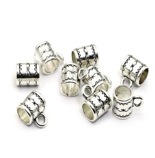 

500pcslot silver plated bail spacer beads charms pendant for diy jewelry making findings 8x6mm5157276, Bronze;silver