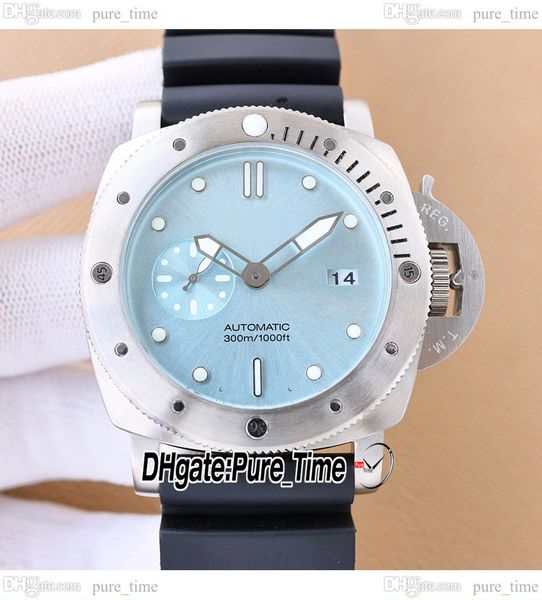 

v7 47mm new dive 01068 a2555 automatic mens watch blue dial bmg-tech steel case black rubber strap date sport gents big watches pure_time pt, Slivery;brown