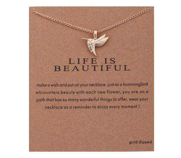 

fashion no dogeared logo new arrived fashion jewelry silver plated life is beautiful bird chocker necklace pendant for women girl8914656