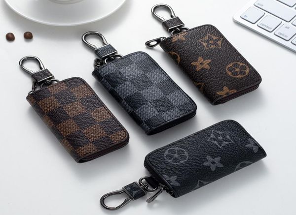 

bag keychains car keys holder key rings black plaid brown flower pu leather pendant keyrings charms for men women gifts fashion de7162046, Slivery;golden