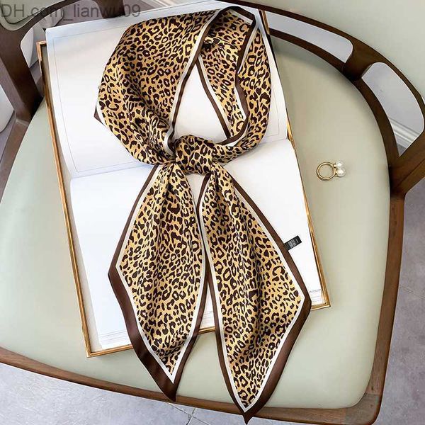 

scarves designer little silk square scarf women's narrow leopard stripe printed handle headband women's headband z230817, Blue;gray
