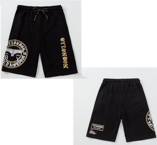 

highquality men039s shorts highend eagle wings bronzing printing men and women the same style couple guard pants b010183461333154108, White;black
