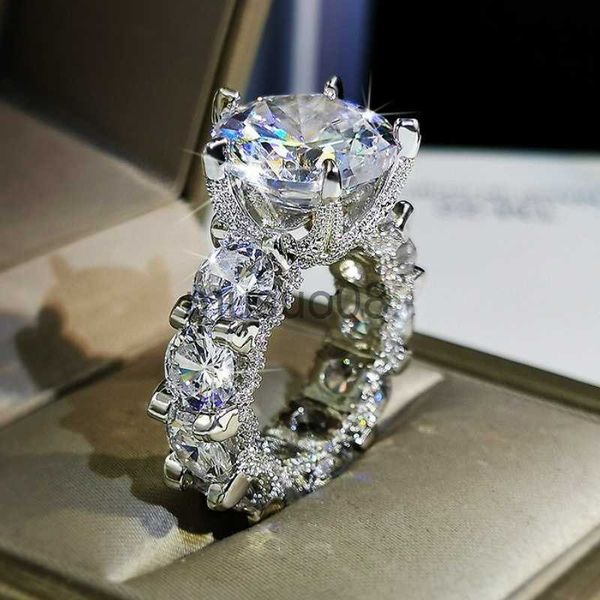 

band rings luxury designer crystal zircon rings for women accessories moissanite ring valentines day gift jewelry aesthetic anillos mujer j2, Silver