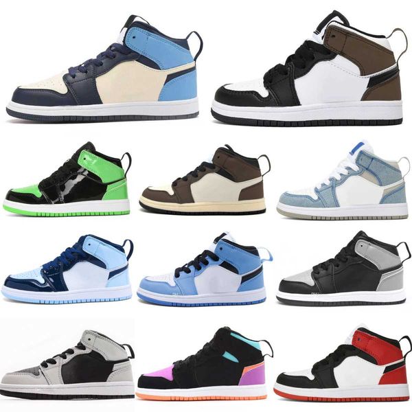 

trainers 1 1s baby kids basketball shoes jumpman girls boys black white dark mocha obsidian retro patent retros candy bred pine green outdoo