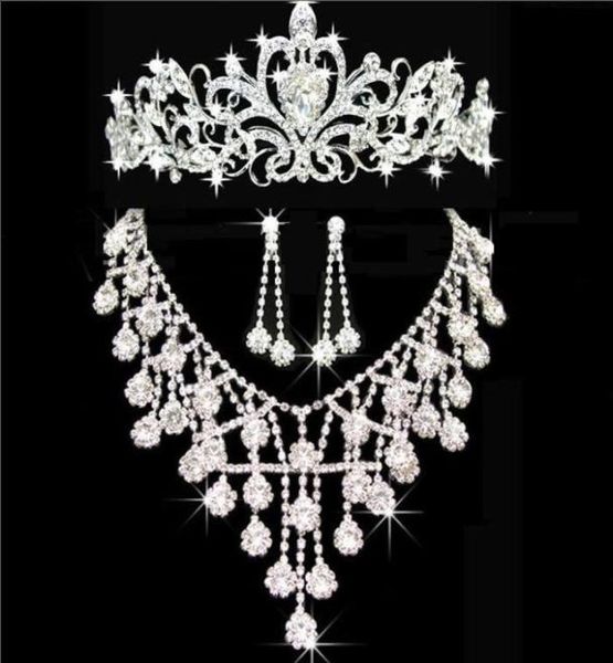 

tiaras gold tiaras crowns wedding hair jewelry neceklaceearring whole fashion girls evening prom party dresses accessor1608945, Silver