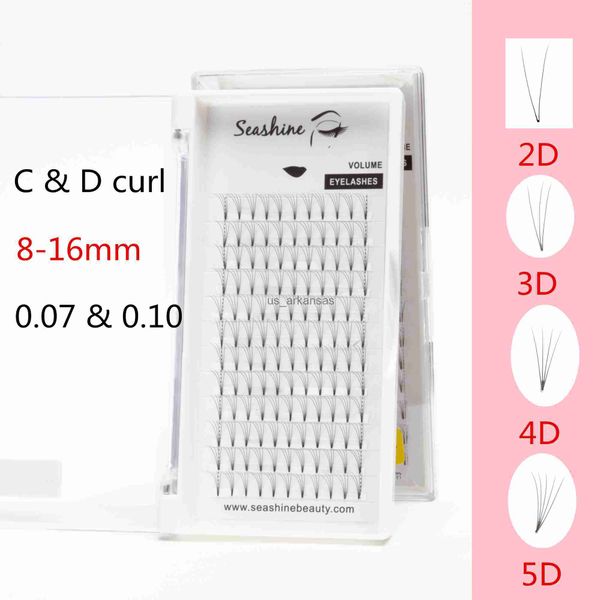 

false eyelashes seashine rootless 2d 3d 4d 5d russian premade volume fans fake eyelashes extension faux pbt silk lashes natural fan eyelash