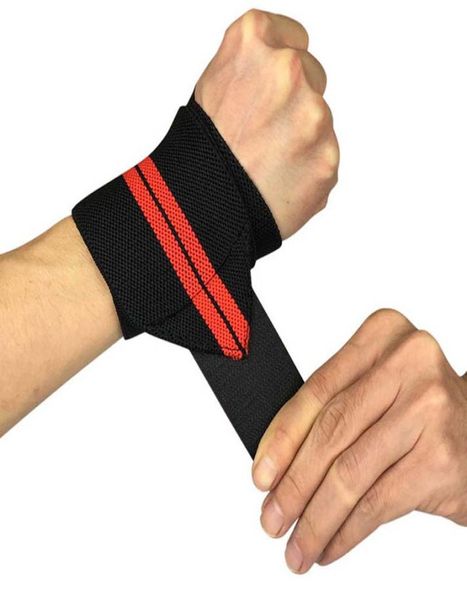 

1 pair weight lifting wrist wraps thumb support straps gym winding wrist bracers fitness cross fit sports wristband hand bands who7518196, Black;red