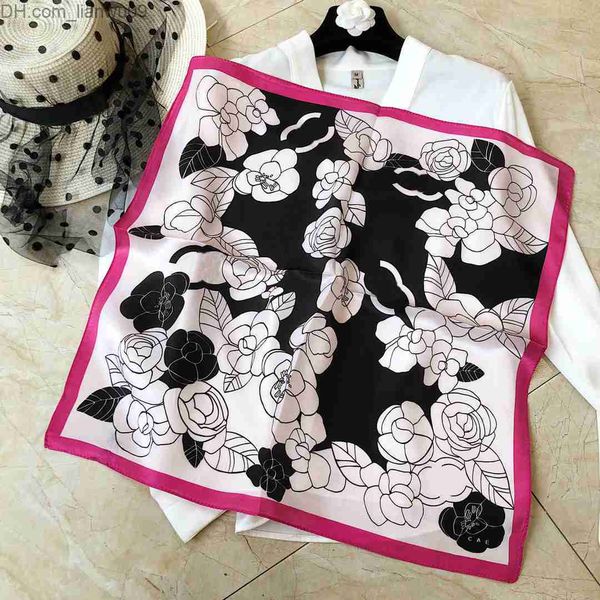 

scarves designer letter floral silk scarf fashion brand scarf retro floral print flower shawl girl love gifts fashion design 50x50cm z230818, Blue;gray
