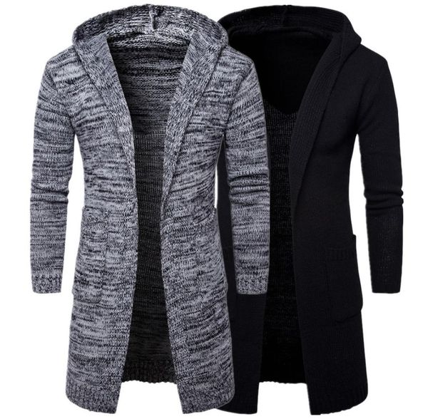 

2018 autumn winter men039s long sleeve slim jacket trench stylish cardigan knit warm knit sweaters jackets for male overcoat y93713099, Tan;black