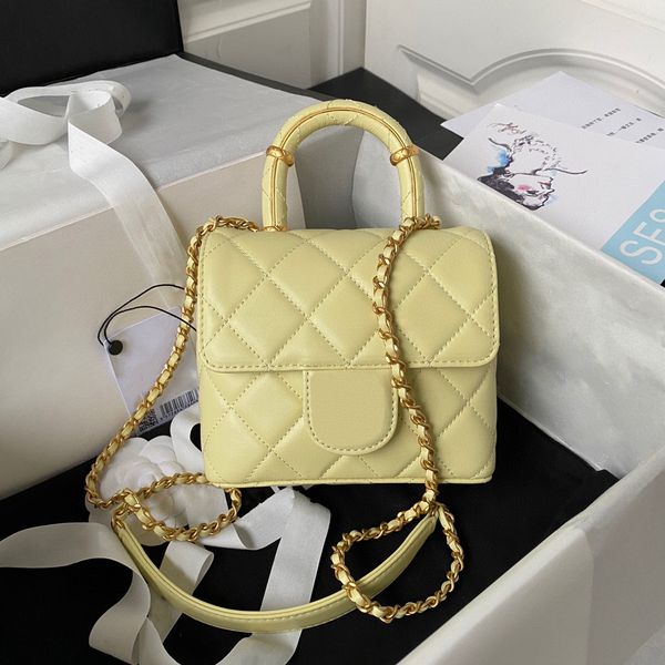 

10a super original quality lambskin chain mini flap shoulder bag real leather women handbags ladies handle tote clutch classic luxurys desig