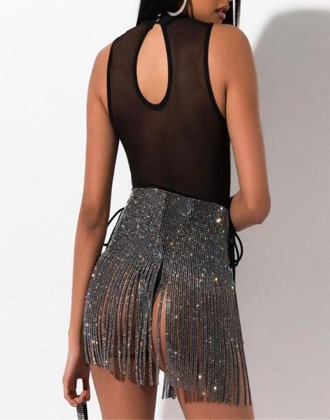 

skirts fashion body chain metalic tassel waist luxury jewelry silver black bodychain skirt punk multi style lace up d403868286