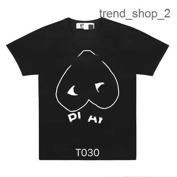 

619s on mens play t shirt designer red heart shirt commes casual women shirts des badge garcons high quanlity tshirts cotton embroidery 9 sg, White;black