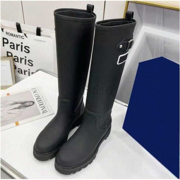 

boots fashion buckle studs engraved letter print rain boot shoe women territory flat half boots r shoes ladies winter booties 59dl# x0817, Black