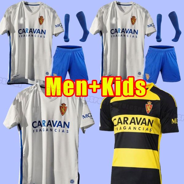 

men kids 2023 real zaragoza narvaez soccer jerseys sabin 23 24 ivan vada fran gamez home mollejo football shirt javi ros pombo miguel alejan, Black;yellow