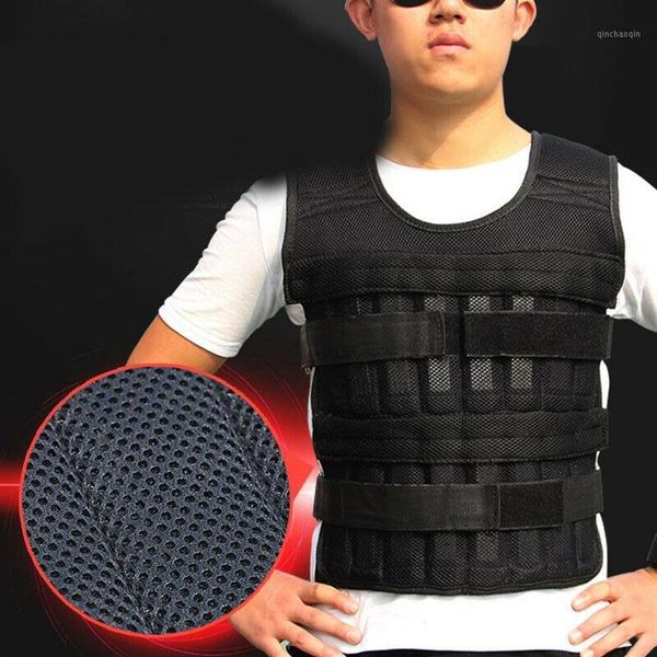 

20kg weighted vest jacket boxing training waistcoat weight vest adjustable1257p