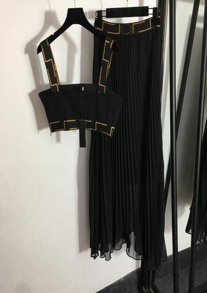 

women black dresses vests halter dress creative embroidery female camis dresses set9063175, Black;gray