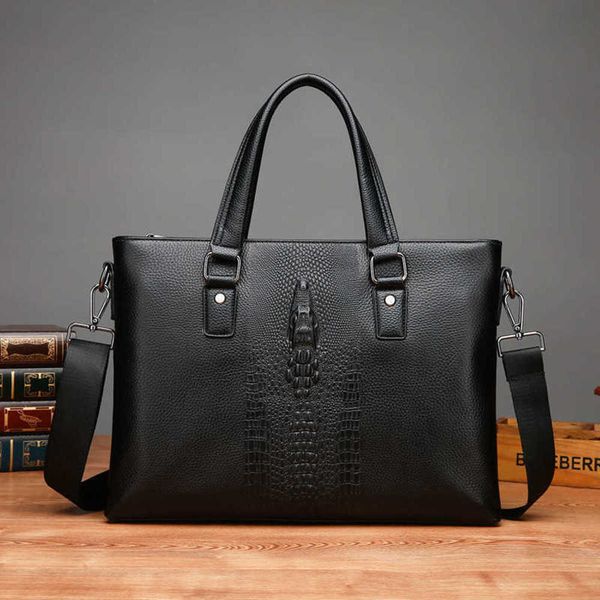 

men's bag genuine leather briefcase business head layer cowhide handbag one shoulder handheld crossbody 230817