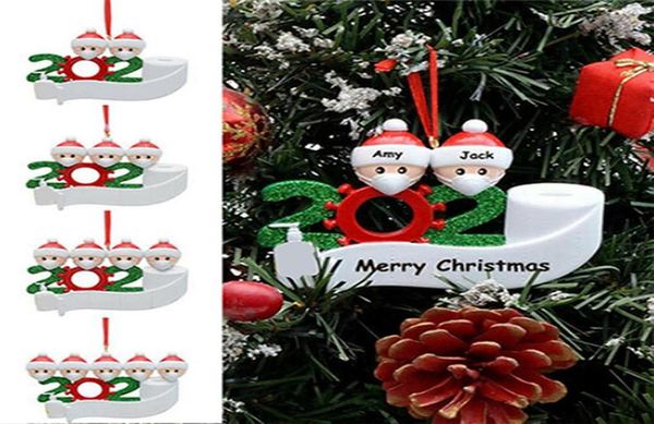 

2020 quarantine ornament christmas tree hanging pendant diy name blessing pendant with hand sanitized christmas ornament sea shipp9586270