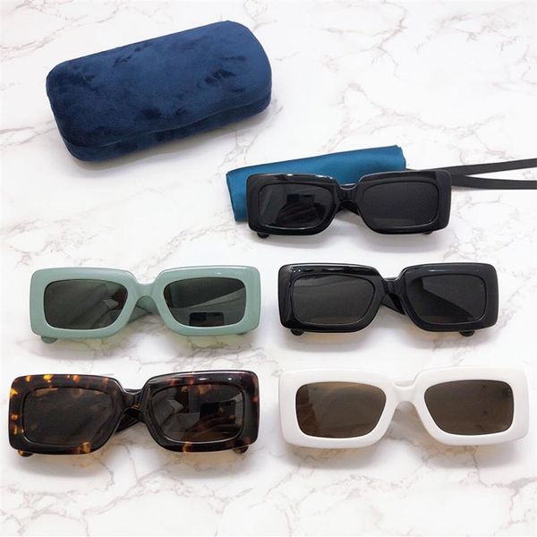 

2021ss womens thick sheet sunglasses female designer sunglasses square plate frame oval lenses fishbone mirror leg design sun glas233w, White;black