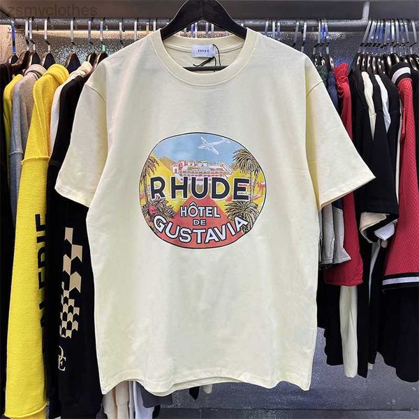 

men's t-shirts good quality rhude fashion t-shirt men rh streetwear cotton tee vintage short sleeve mens clothing, White;black