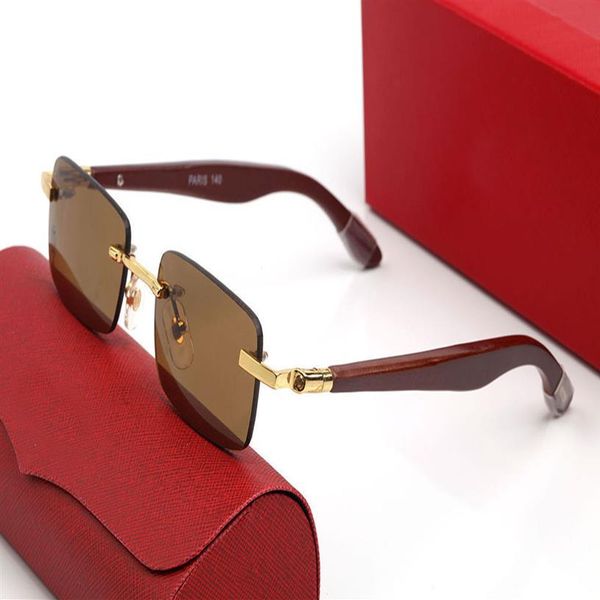 

classic square men sunglasses brand optical frames clear brown lenses golden metal decorative designer wooden legs featured glasse219z, White;black