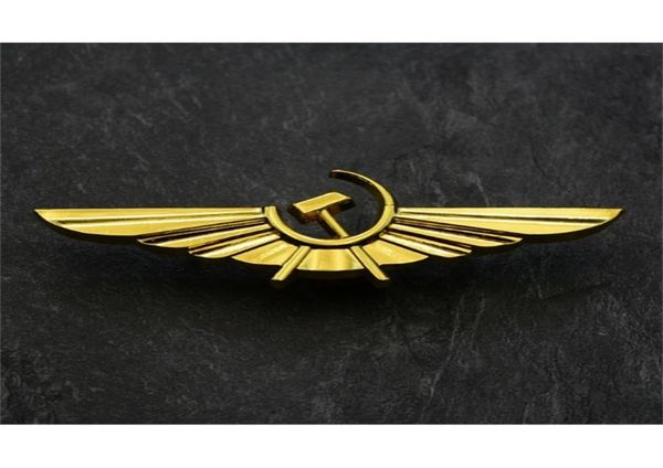 

soviet union air force badge aeroflot russian airlines brooches ussr russian fleet national aviation civil metal collar pin 2010098460436, Gray