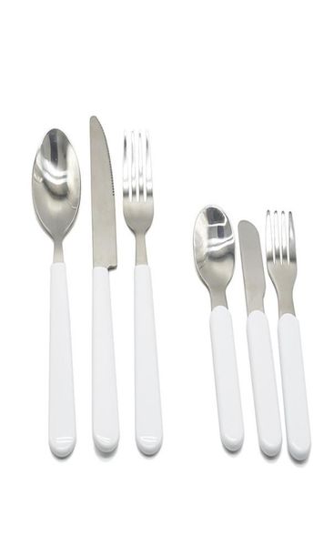 

sublimation white dinnerware tableware set stainless steel cutlery dinnerware western silverware kitchen knife spoon fork dinner s5310689