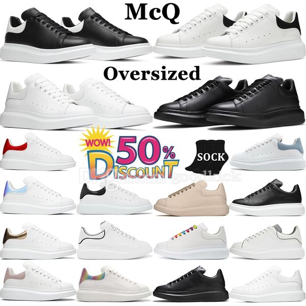 

designers casual shoes oversized sneaker platform sole white black espadrille leather velvet mcqueenity suede trainers size 36-45