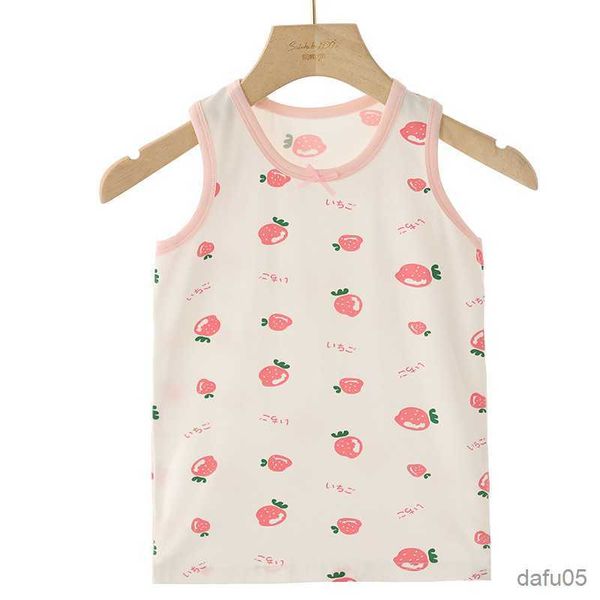 

tank 2023 summer for girl cotton children sleeveless vest teenager tank baby bottom kids undershirts clothing 2-12years r230817, Blue