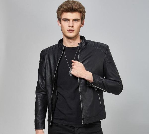 

songsanding spring autumn biker leather jacket men fur coat motorcycle pu casual slim fit outwear male black clothing plus size m5069553, Black;brown