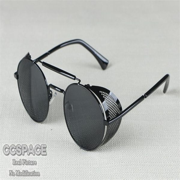 

steampunk sunglasses women men oculos cool vintage sunglasses sun glasses round frame ray mirror alloy resin gafas de sol336n, White;black