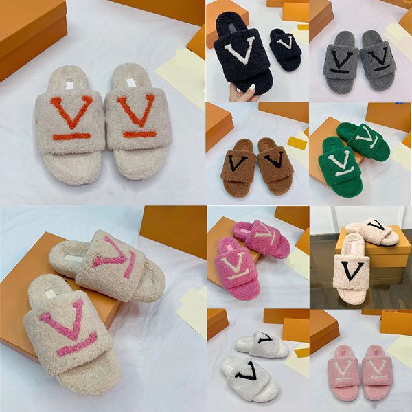 

designer women fuzzy fluffy slippers soft sandals sunset flat comfort mules padded front strap slippers soft fashionable easy to wear style, Black