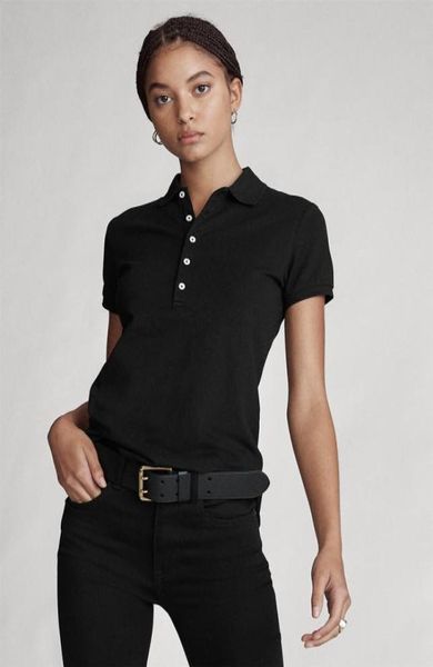 

10 color new brand small pony polo solid short sleeve summer 100 cotton women039s pure color five buttons shirt size sxl9359333, White