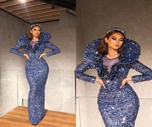 

elegant yousef aljasmi sequined long sleeve mermaid formal dresses evening gowns evening wear robe de soiree abendkleider32301746928379, Black;red