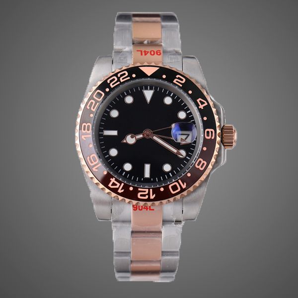 

factory couple watch men s wrist watch 40mm rose gold stainless steel automatic 2813 movement wristwatches waterproof watches fashion design, Slivery;brown