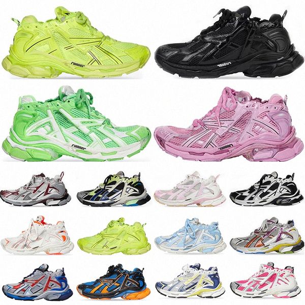

designers women men casual shoes paris runner 7.0 transmit sense retro trainers black white pink blue burgundy deconstruction sneakers joggi