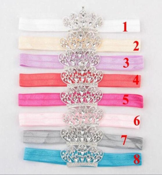 

lovely baby princess crown headband baby girl hair accessories tiara infant elastic hair bands newborn shiny head wrap headband yh7865877, Slivery;white