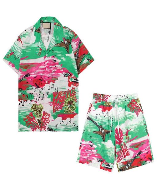 

2022 hawaiian mens tracksuit summer clothing men short tracksuits jackets sportswear sets jogging suit bee printed9565283, Gray