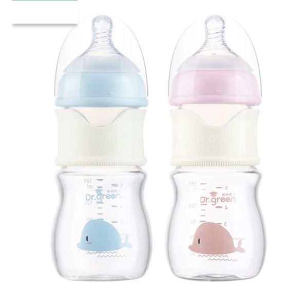 

glass baby bottle widebore quick flush bottle anticolic born milk bottle training feeding accessories water botellas para 2110236087307