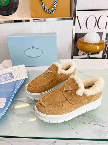 

brand name womens wool loafers dress shoes winter snow genuine leather party size 35-42, Black