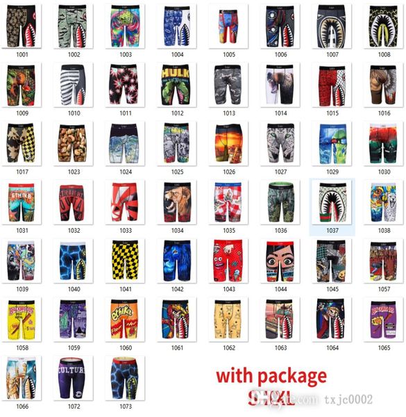 

plus size sxxl mens underpants printed boxer underwear shorts soft boxers breathable short pants with package4268535, Black;white