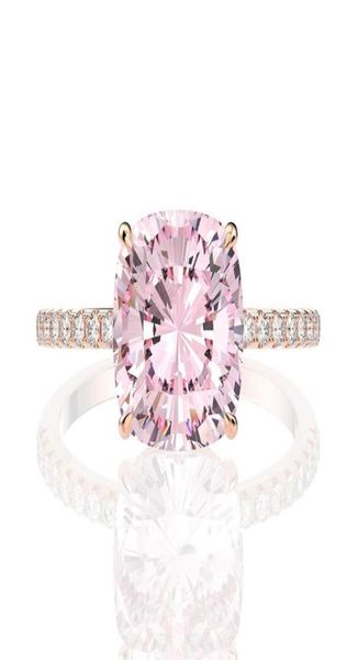 

18k rose gold pink sapphire diamond ring 925 sterling silver party wedding band rings for women fine jewelry74115626784196