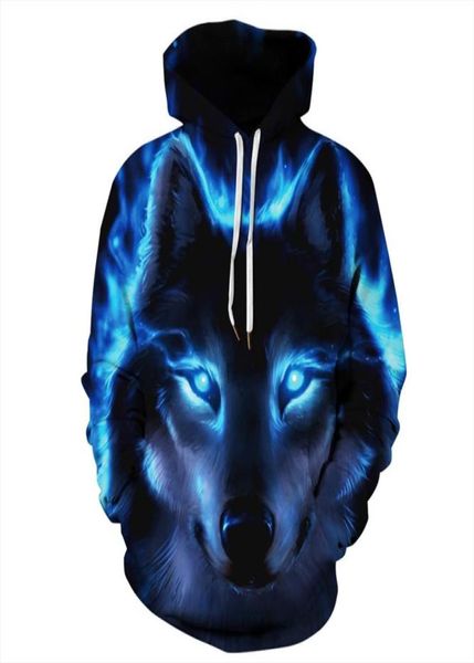 

blue wolf 3d hoodies tracksuit men women fashion hip hop streetwear pullover casual hoody sweatshirts dropship9891210, Black