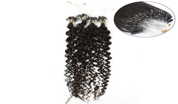 

elibess hairmicro ring hair extension 08gstrand 200 strandslot 1 1b 4 6 color water wave loop micro ring hair extensions1382132, Black